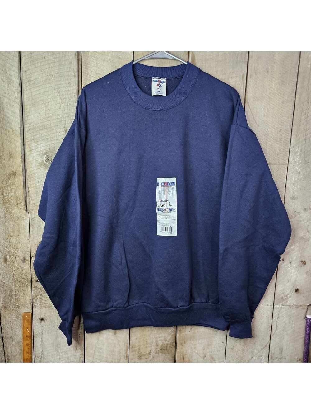 New Jerzees NuBlend Men's L Navy Blue Crewneck Sweatshirt Activewear Pullover